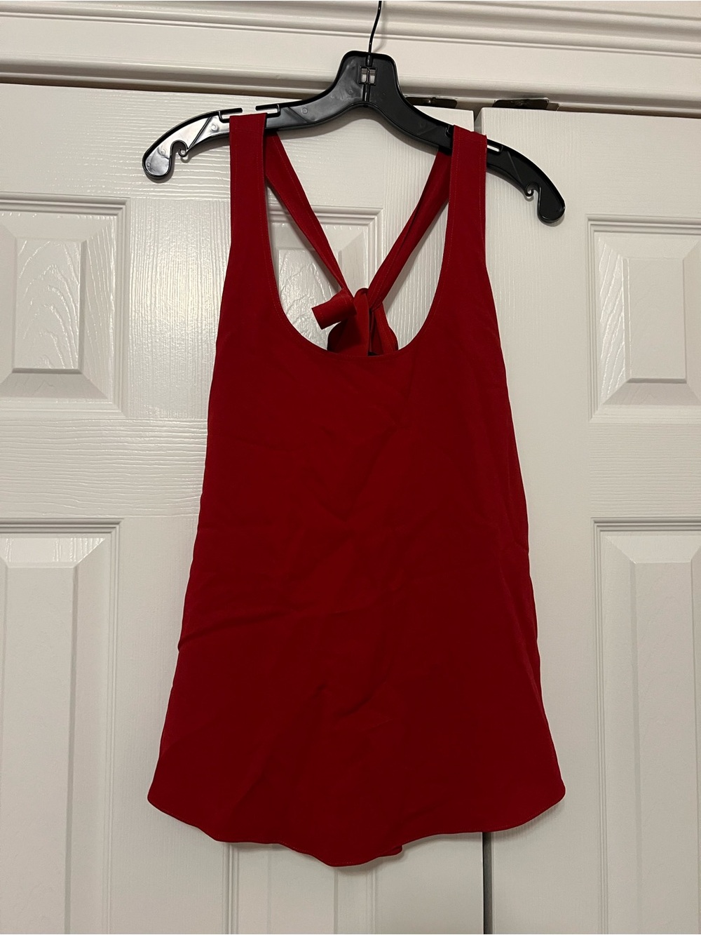 Theory Red Tie-Back Bintilra Tank Top Sleeveless Blouse size Small
